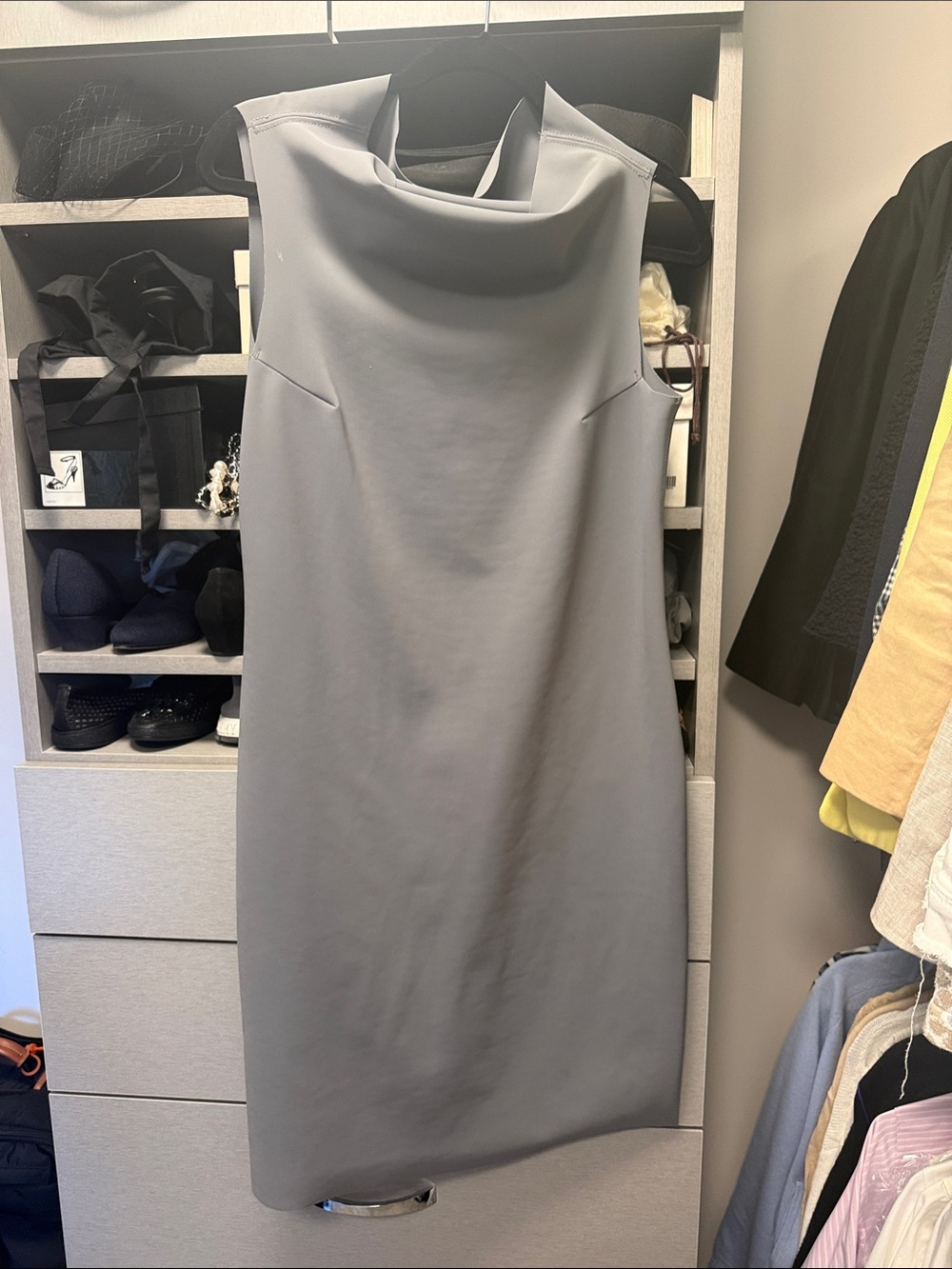 Maria pinto m2057 Medium cowl neck Gray Midi dress